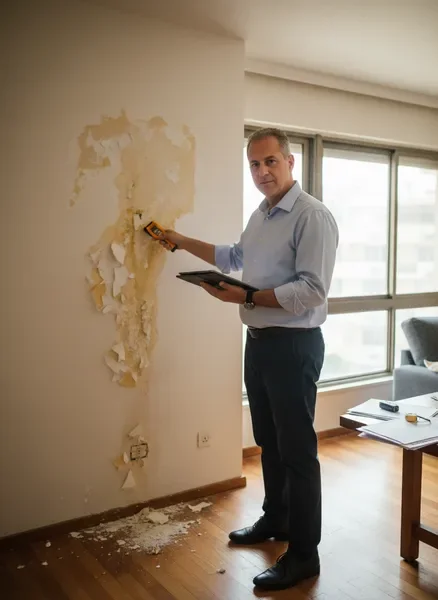 יגאל רויטמן, שמאי רכוש, בביקור הערכת נזק בדירה